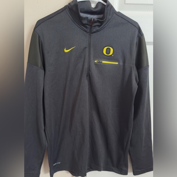 Nike Oregon Ducks 1/4 Zip Pullover Shirt Mens Medium Grey College University - Picture 1 of 8